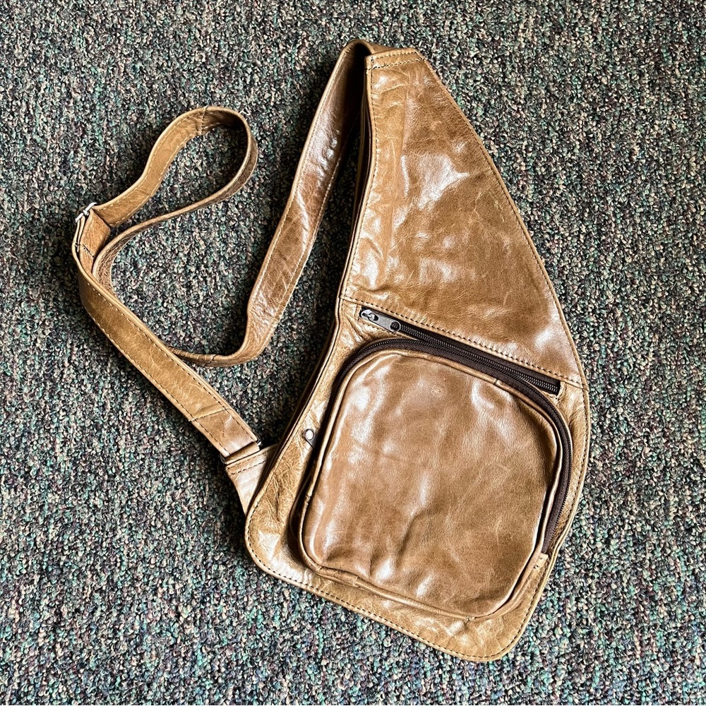 Tan Leather Sling Bag